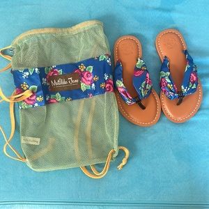 NEW Matilda Jane little girls The Seashore Sandals and bag floral flip flops